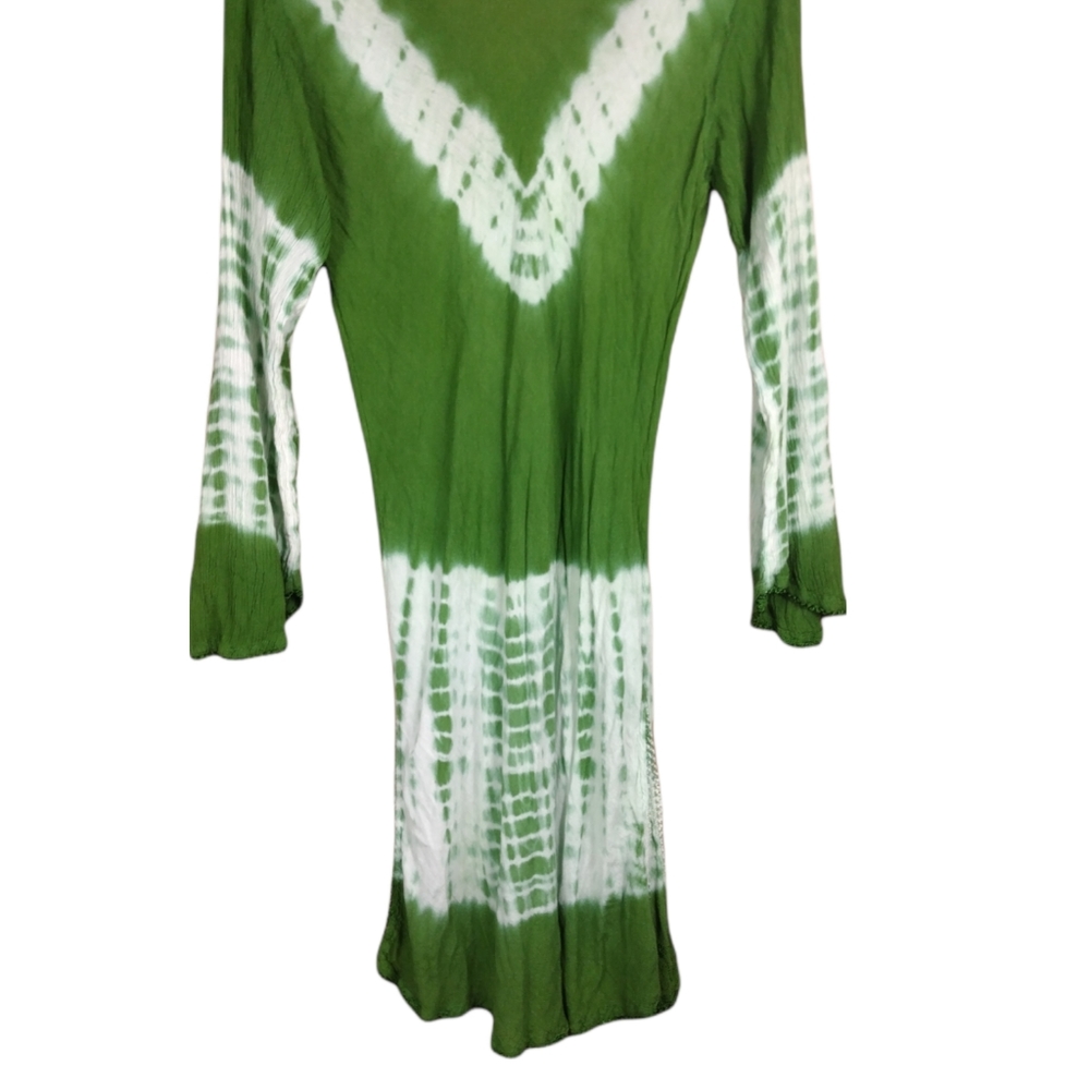 Embroidery Accent Tie Dye Flare Dress/Swim Coverup